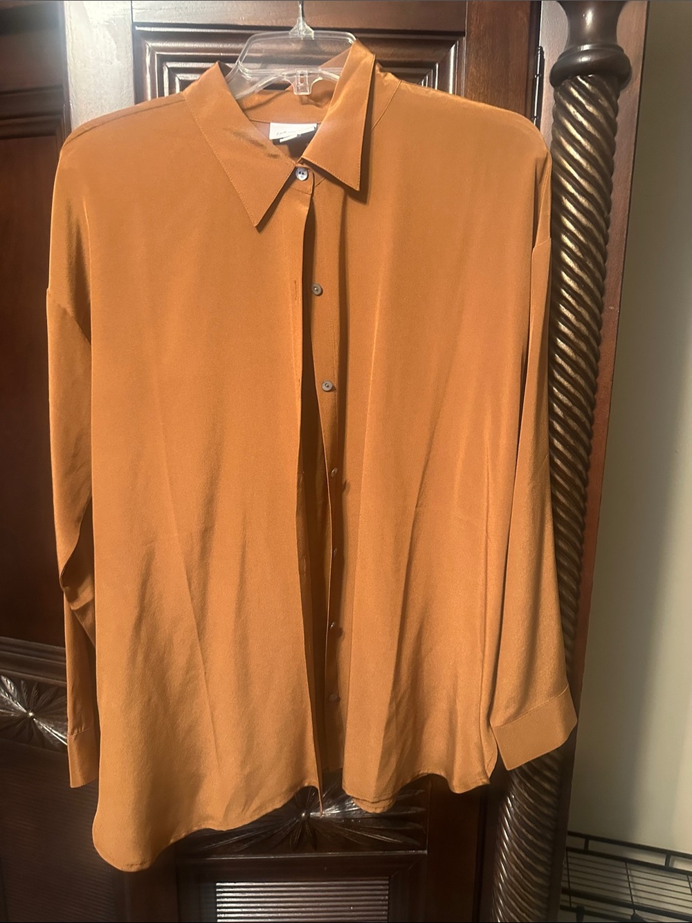 J. Jill Men's Lightweight Shirt Jacket in Rust Orange